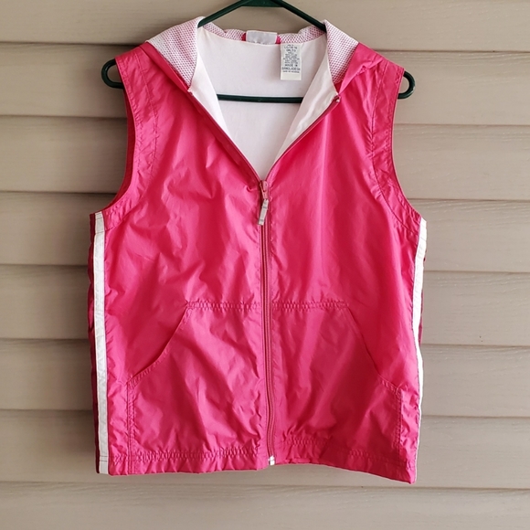 Vintage 90's L.L. bean girls L or S/M regular pink swish zip vest top - Picture 3 of 5